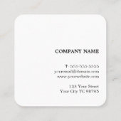 Einfache elegante Textur Beige White Consultant Quadratische Visitenkarte (Rückseite)