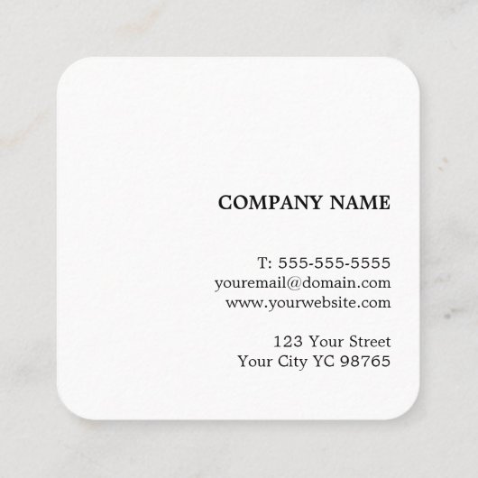 Einfache elegante Textur Beige White Consultant Quadratische Visitenkarte (Rückseite)