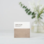 Einfache elegante Textur Brown White Consultant Quadratische Visitenkarte (Stehend Vorderseite)