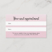 Einfache elegante Textur Rosa Schönheit Ernennung Terminkarte (Vorderseite)