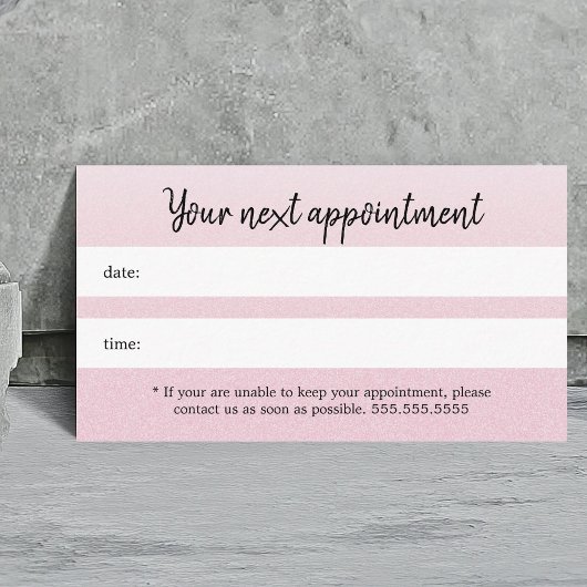 Einfache elegante Textur Rosa Schönheit Ernennung Terminkarte