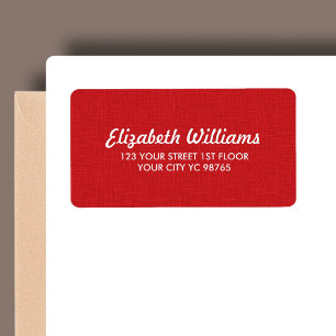 Einfache elegante Textur rotes Etikett Adressaufkleber