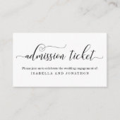 Einfache elegante Ticketeintrittskarte Begleitkarte (Vorderseite)