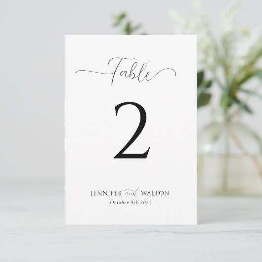 Einfache, elegante Tischnummer (Stehend Vorderseite)
