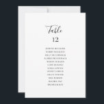 Einfache elegante Tischnummer Seating Chart<br><div class="desc">Dieses schlichte,  elegante Sitzprogramm eignet sich perfekt für Ihren modernen,  minimalistischen Schwarz-Weiß-Hochzeitsempfang. Das Design besticht durch minimalen zeitgenössischen Schriftart,  begleitet von formaler Kalligraphie. Behalt es so,  wie es ist,  oder wählen Sie es mit Ihren eigenen Kunstwerken oder Fotos zu personalisieren!</div>