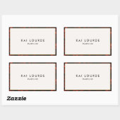 Einfache elegante Tortoiseshell Grenze Rechteckig Rechteckiger Aufkleber (Blatt)