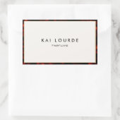 Einfache elegante Tortoiseshell Grenze Rechteckig Rechteckiger Aufkleber (Tasche)