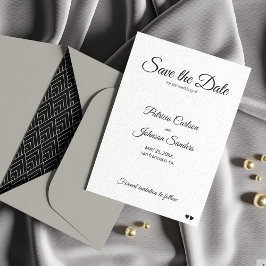Einfache, elegante traditionelle Hochzeit Save The Date