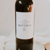 Einfache Elegante Trauzeugin Weinetikett