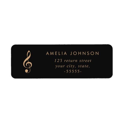 Einfache Elegante Treble Clef Musiklehrer Schwarz (Vorne)