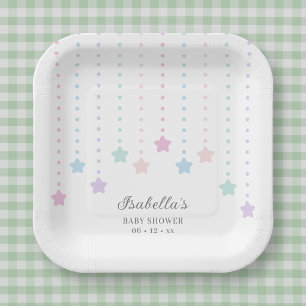Einfache elegante Twinkle Little Stars Baby Dusche Pappteller