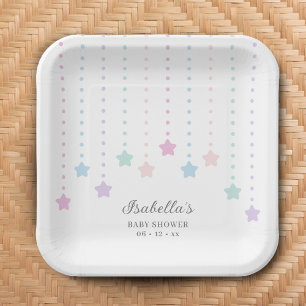 Einfache elegante Twinkle Little Stars Baby Dusche Pappteller