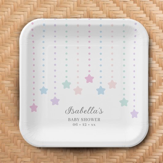 Einfache elegante Twinkle Little Stars Baby Dusche Pappteller