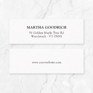 Einfache Elegante Typografie 12 Mini Visitenkarte