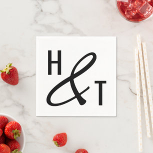 Einfache elegante Typografie Ampersand Monogramme Serviette