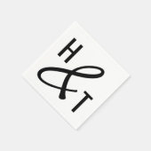Einfache elegante Typografie Ampersand Monogramme Serviette (Ecke)