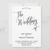 Einfache elegante Typografie Die Hochzeit von Einladung (Vorderseite)