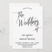 Einfache elegante Typografie Die Hochzeit von Einladung (Vorne/Hinten)