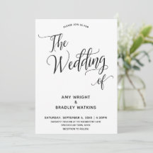 Einfache elegante Typografie Die Hochzeit von