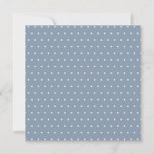 Einfache elegante Typografie Dusty Blue Wedding Save The Date (Rückseite)