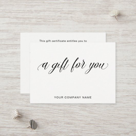 Einfache elegante Typografie | ein Geschenk für Rabattkarte (Vorderseite/Rückseite Beispiel)