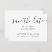 Einfache elegante Typografie-Hochzeit speichert da Save The Date (Vorne/Hinten)