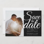 Einfache elegante Typografie-Hochzeit speichert da Save The Date (Vorderseite)