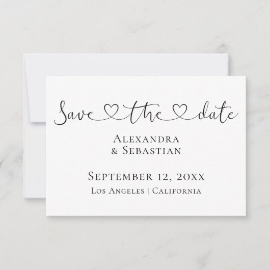Einfache elegante Typografie-Hochzeit speichert da Save The Date