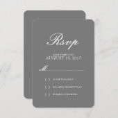 Einfache elegante Typografie-Hochzeitskarte RSVP (Vorne/Hinten)