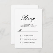 Einfache elegante Typografie-Hochzeitskarte RSVP (Vorne/Hinten)