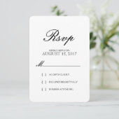 Einfache elegante Typografie-Hochzeitskarte RSVP (Stehend Vorderseite)