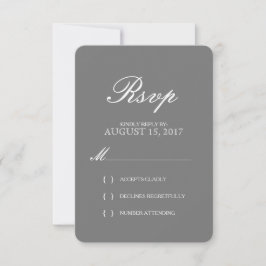 Einfache elegante Typografie-Hochzeitskarte RSVP Karte