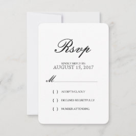 Einfache elegante Typografie-Hochzeitskarte RSVP Karte