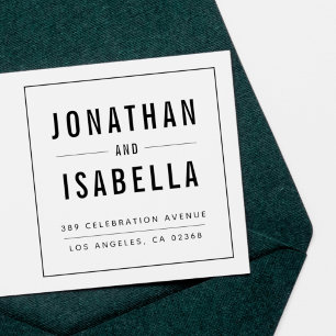 Einfache elegante Typografie-Hochzeitsstiftung - R Gummistempel