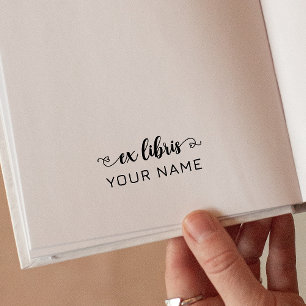 Einfache elegante Typografie, individuelles Ex Lib Permastempel