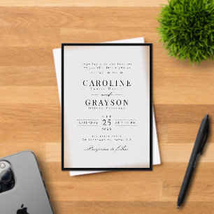 Einfache elegante Typografie klassische Hochzeit Acryleinladungen