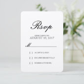 Einfache elegante Typografie Kraft Papier RSVP Kar (Stehend Vorderseite)