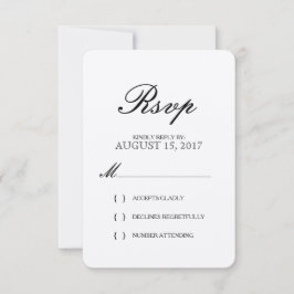 Einfache elegante Typografie Kraft Papier RSVP Kar