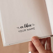 Einfache, elegante Typografie nach Ex libris Permastempel