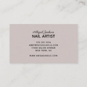 Einfache elegante Typografie-Nägel von "Name" Taup Visitenkarte (Rückseite)