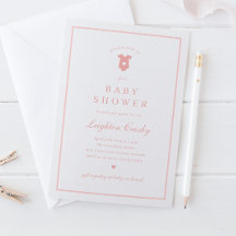 Einfache elegante Typografie Pink Baby Shower