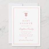 Einfache elegante Typografie Pink Baby Shower Einladung (Vorderseite)