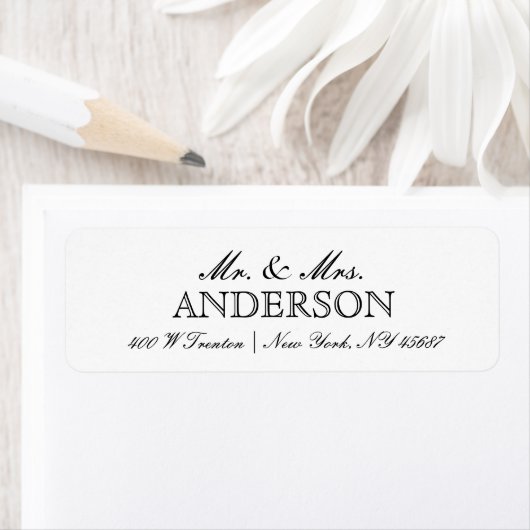 Einfache elegante Typografie-Rücksendeadressen-Auf (Insitu)