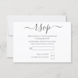 Einfache elegante Typografie-UAWG Wedding RSVP Karte