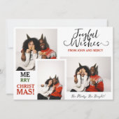 Einfache Elegante Typografie Weihnachten Paar 3 Fo (Vorderseite)