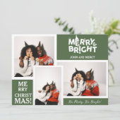 Einfache Elegante Typografie Weihnachten Paar 3 Fo (Stehend Vorderseite)