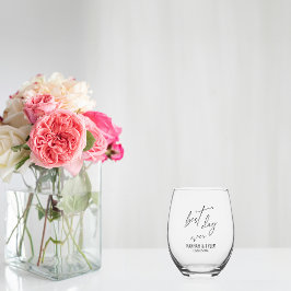 Einfache, elegante Typografie Weinglas Ohne Stiel