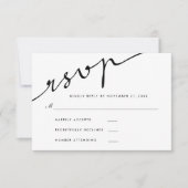 Einfache, elegante UAWG-Kalligrafie-Script-Hochzei RSVP Karte (Vorderseite)