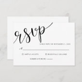 Einfache Elegante UAWG Script-Hochzeit RSVP Karte (Vorne/Hinten)