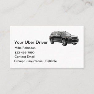 Einfache elegante Uber-Fahrer-Fahrdienst-App Visitenkarte